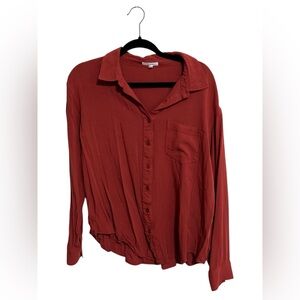 Maurices Women's Burnt Orange Button-Up Blouse